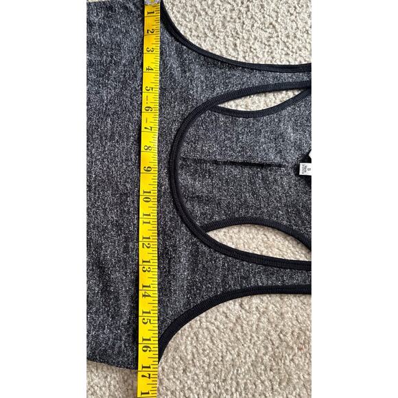 CAbi Racer "Glee" Back Tank Marled Heathered Knit Sweater Black W/ Gray Small - Picture 4 of 5